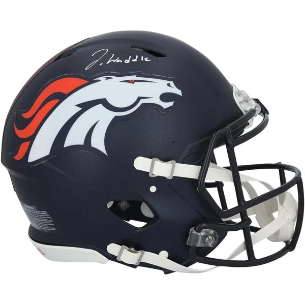 Jaylen Waddle Signed Denver Broncos Riddell Speed Helmet | Authenticated | WPHLTWA0237