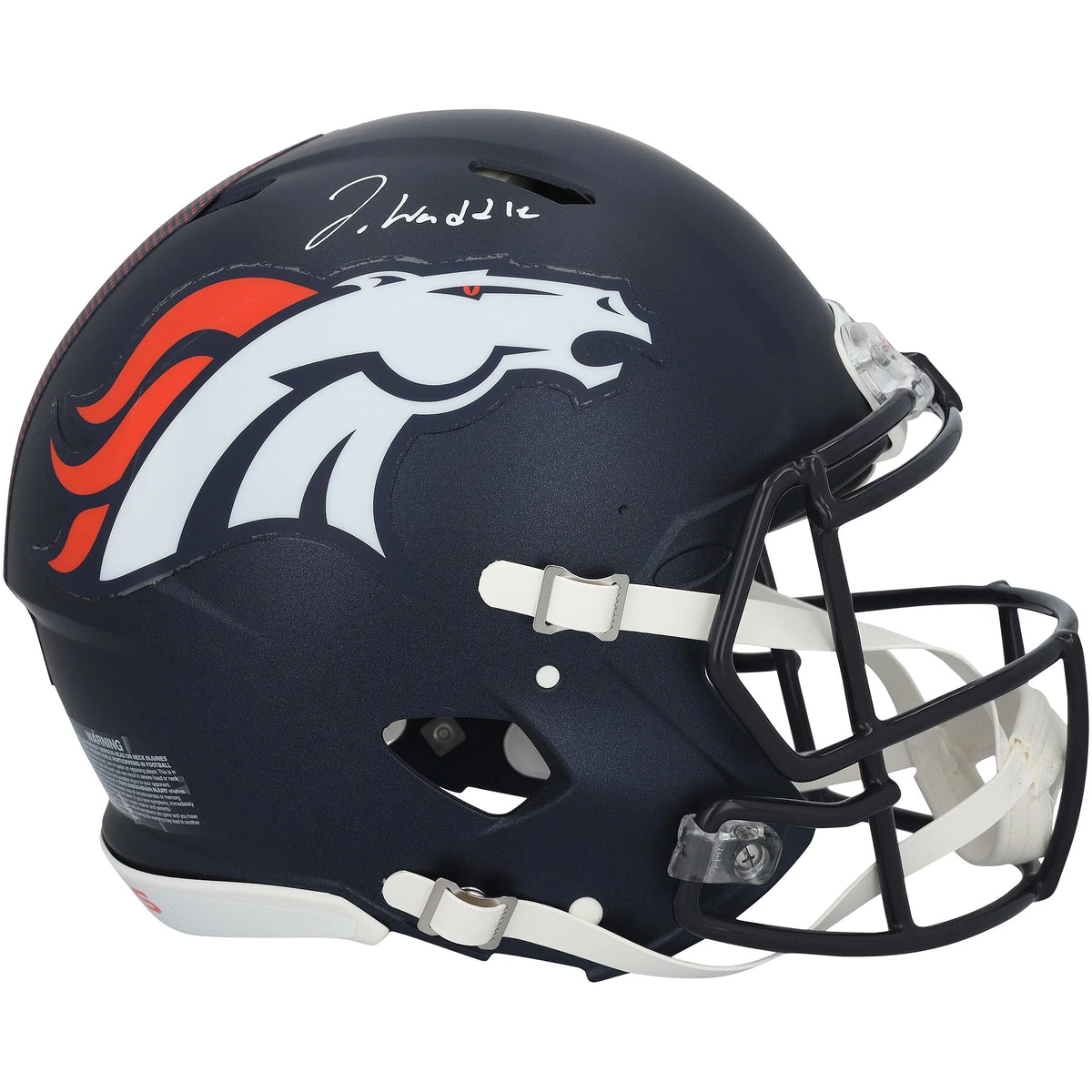 Jaylen Waddle Signed Denver Broncos Riddell Speed Helmet | Authenticated | WPHLTWA0237