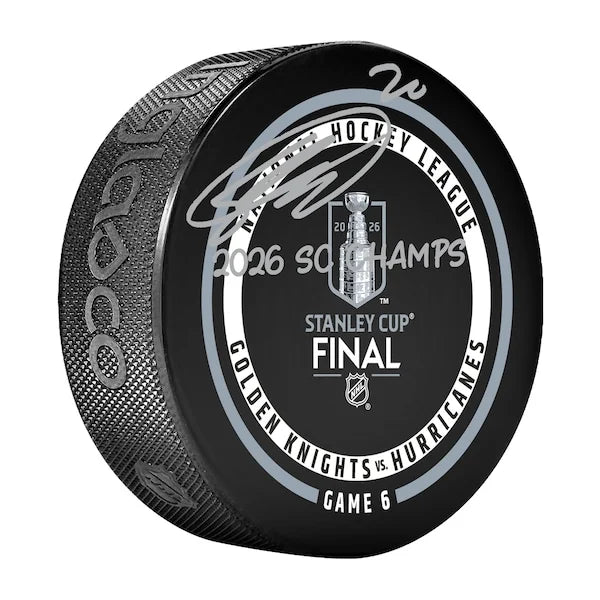 Sebastian Aho Signed 2026 Stanley Cup Final Puck | Carolina Hurricanes