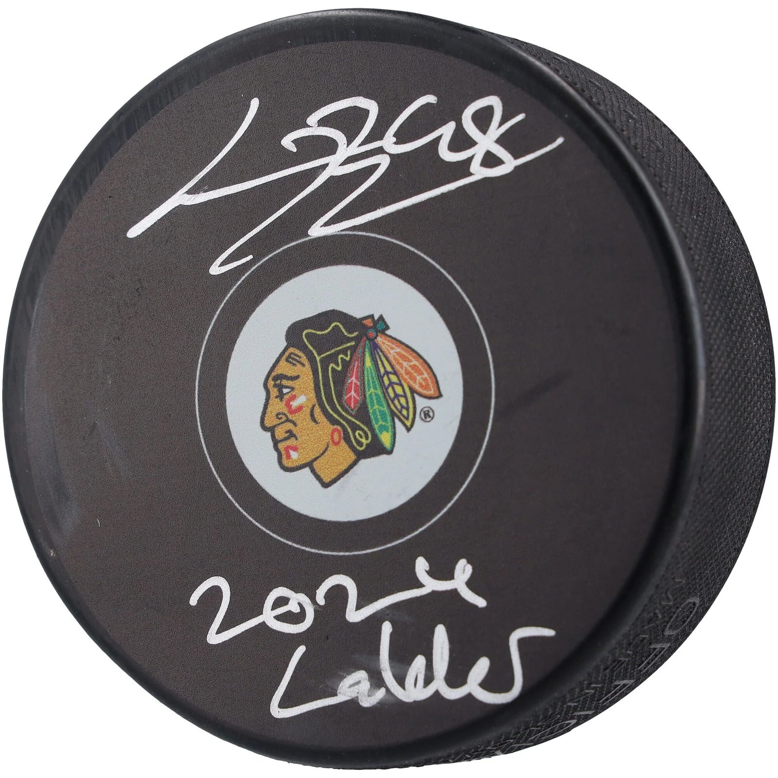 Connor Bedard Signed Hockey Puck | 2024 Calder Inscription