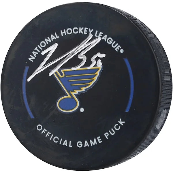 Jordan Binnington Signed St. Louis Blues Official Game Puck | Authenticated