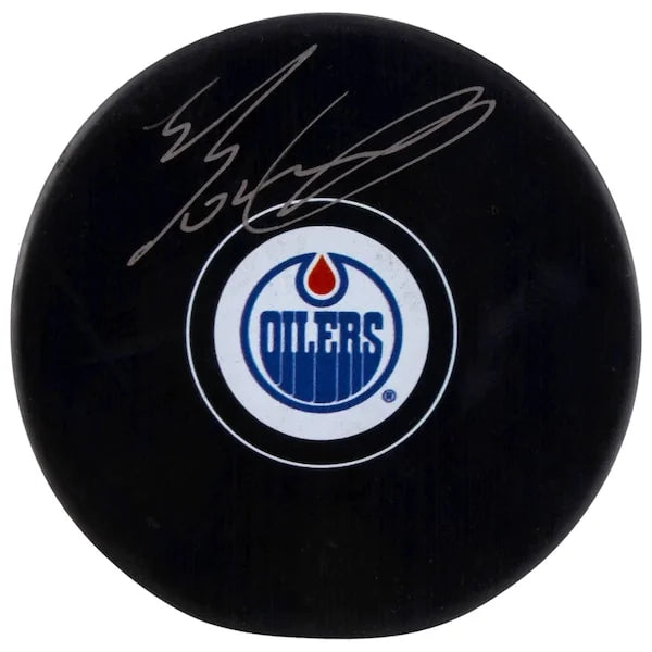 Evan Bouchard Signed Edmonton Oilers Hockey Puck | Authenticated