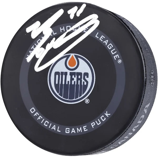 Evan Bouchard Signed Edmonton Oilers Game Puck | 2021 Model