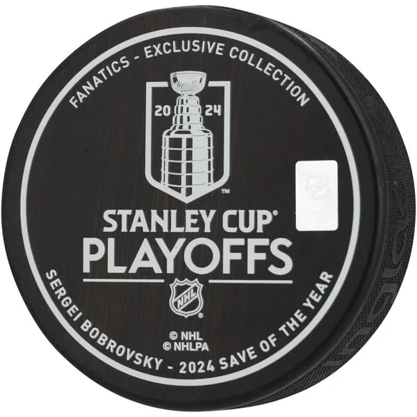 Sergei Bobrovsky Signed 2024 Stanley Cup Playoff Hockey Puck | Limited | WPUCKBO0214