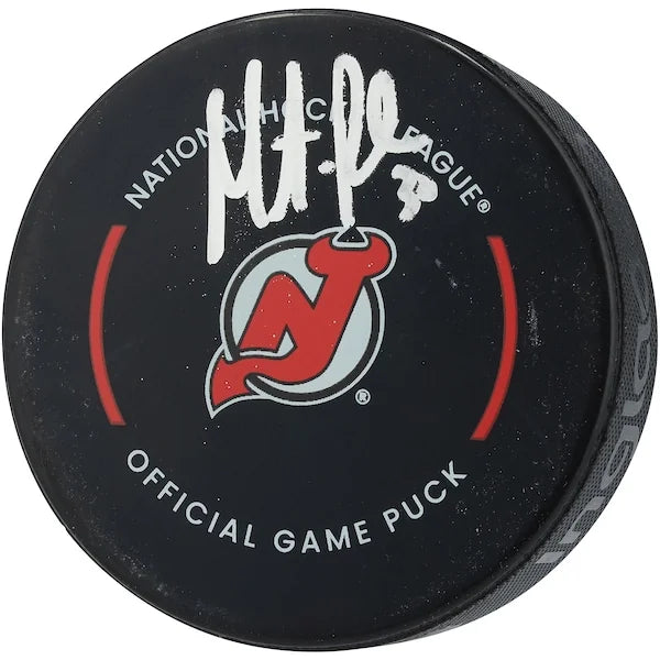 Martin Brodeur Signed New Jersey Devils Official Game Puck | Authenticated