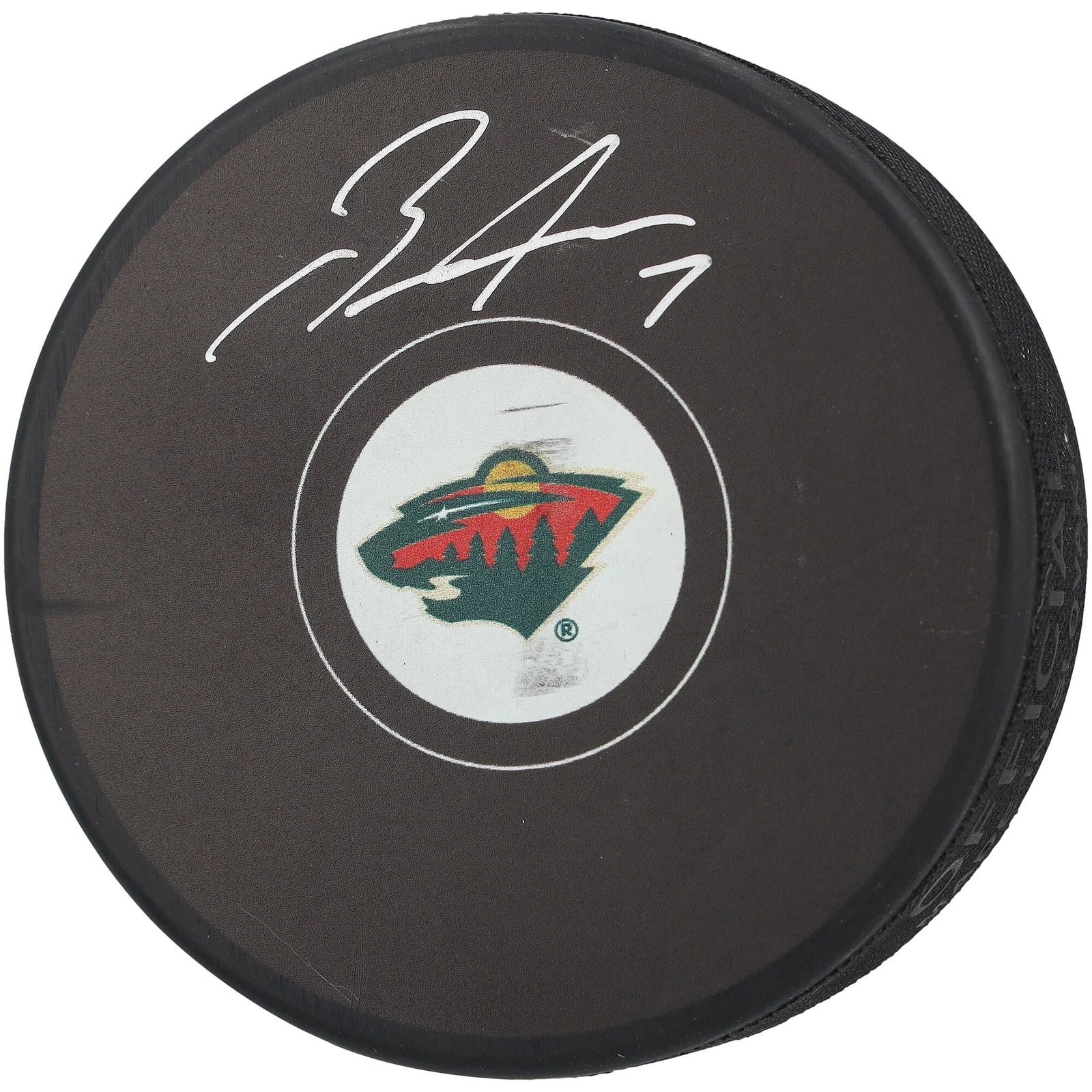 Brock Faber Signed Minnesota Wild Hockey Puck | Authenticated
