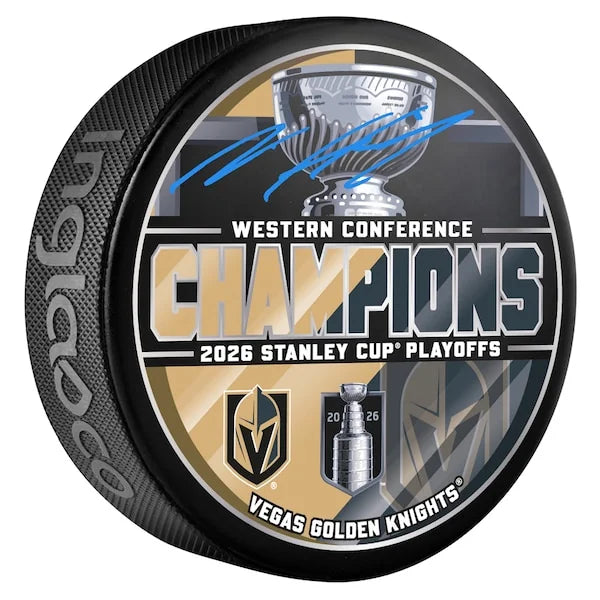 Noah Hanifin Signed 2026 Western Conference Champions Puck | Vegas Golden Knights