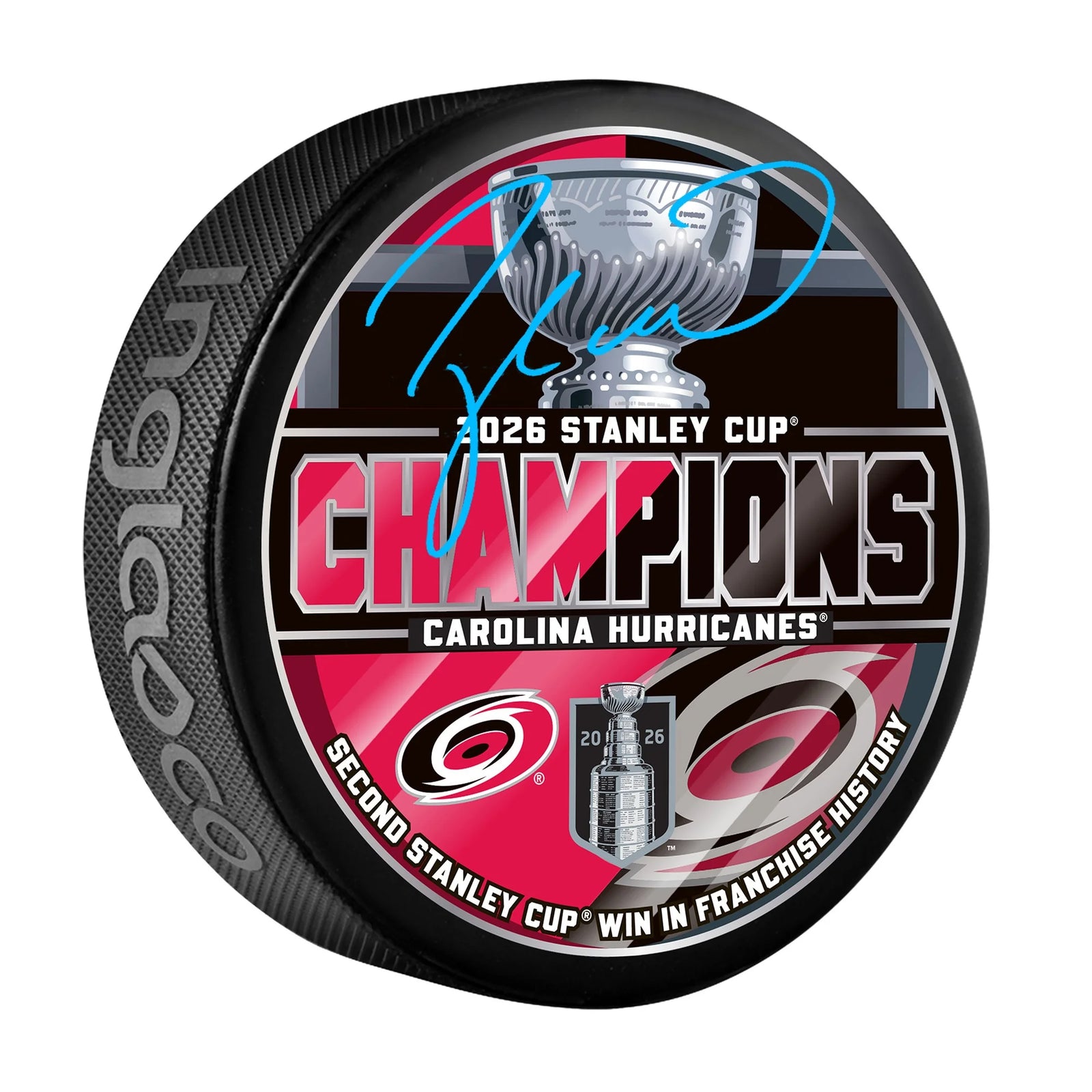Taylor Hall Signed 2026 Stanley Cup Champions Hockey Puck | Carolina Hurricanes
