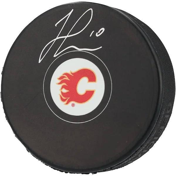 Jonathan Huberdeau Signed Calgary Flames Hockey Puck | Authenticated