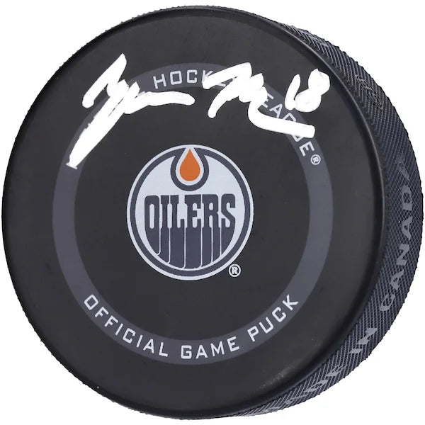 Zach Hyman Signed Edmonton Oilers Official Game Puck | Authenticated
