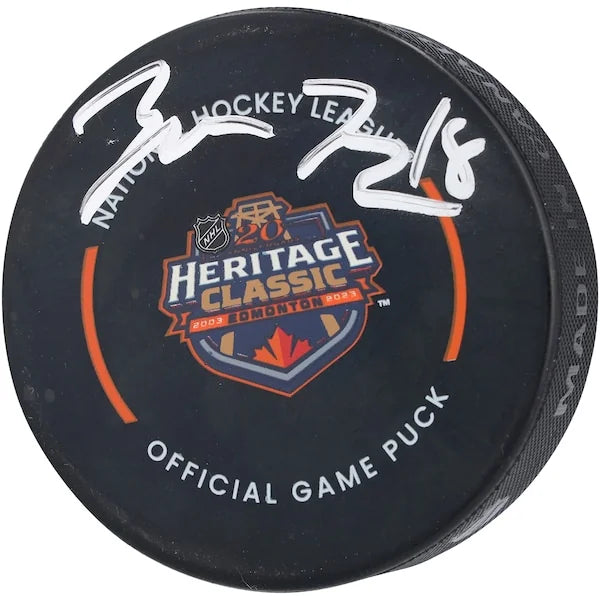 Zach Hyman Signed Edmonton Oilers Puck | 2023 Heritage Classic