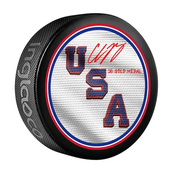 Charlie McAvoy Signed 2026 Olympics Hockey Puck | Team USA Gold Medal