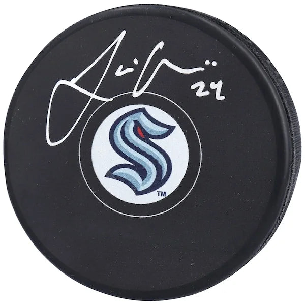 Jamie Oleksiak Signed Seattle Kraken Hockey Puck | Authenticated
