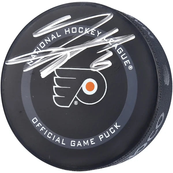 Travis Sanheim Signed Philadelphia Flyers Game Puck | 2021 Model