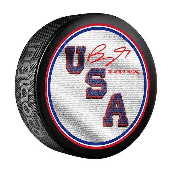 Brady Tkachuk Signed Team USA Hockey Puck | 2026 Olympics Gold Medal