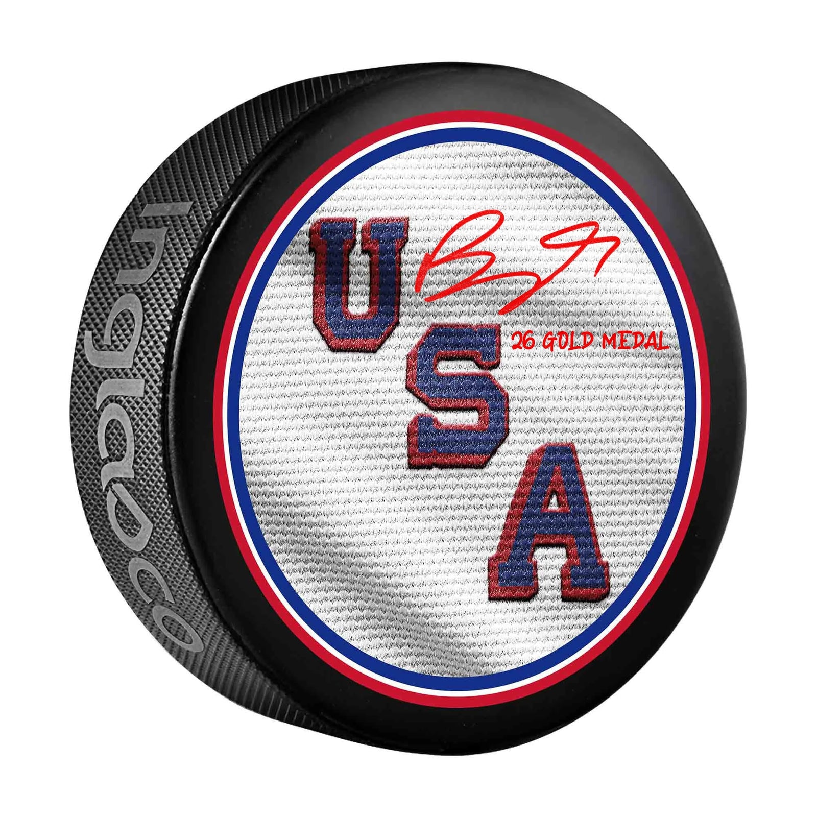 Brady Tkachuk Signed Team USA Hockey Puck | 2026 Olympics Gold Medal