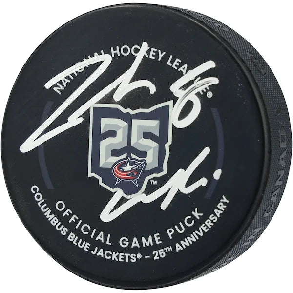 Zach Werenski Signed Columbus Blue Jackets 25th Anniversary Puck | Authenticated