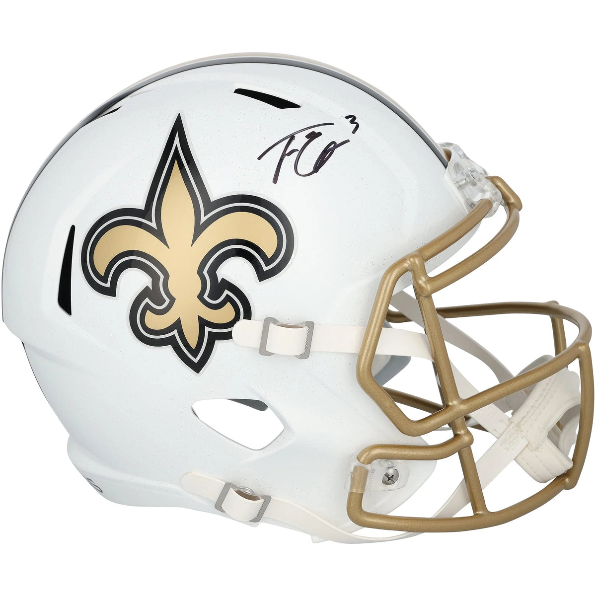 Travis Etienne Jr Signed Saints Riddell 2025 Alternate Speed Replica Helmet | WRHLTET0005