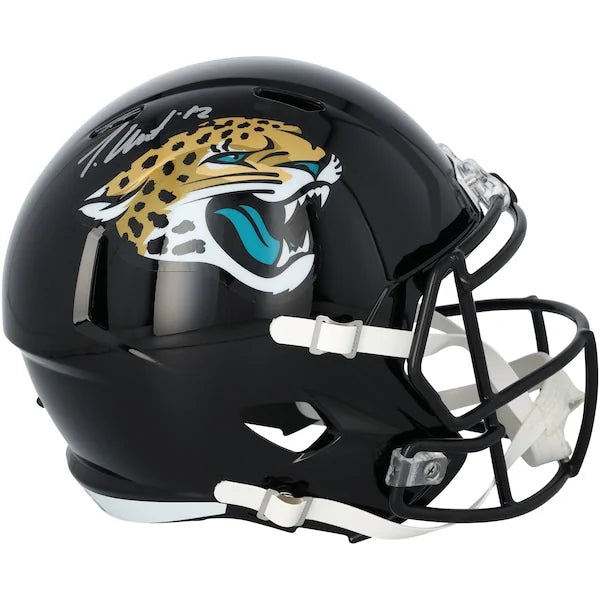 Travis Hunter Signed Jaguars Riddell Speed Replica Helmet | Authenticated