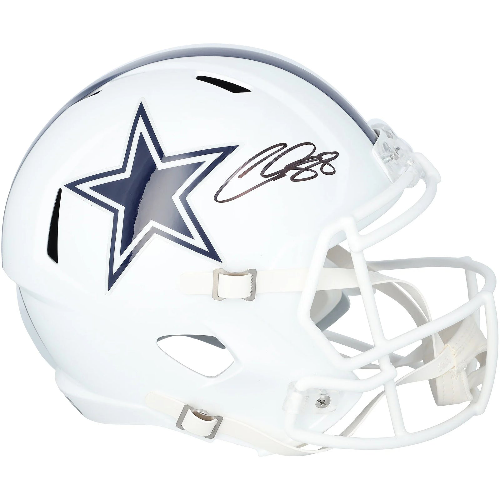 CeeDee Lamb Dallas Cowboys Autographed Fanatics Authentic Riddell 2022 Alternate Speed Replica Helmet - F