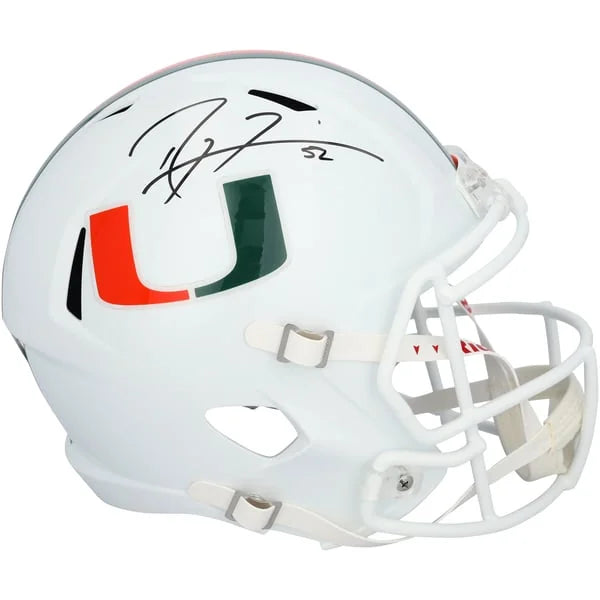 Ray Lewis Signed Miami Hurricanes Riddell Speed Replica Helmet | WRHLTLE0121