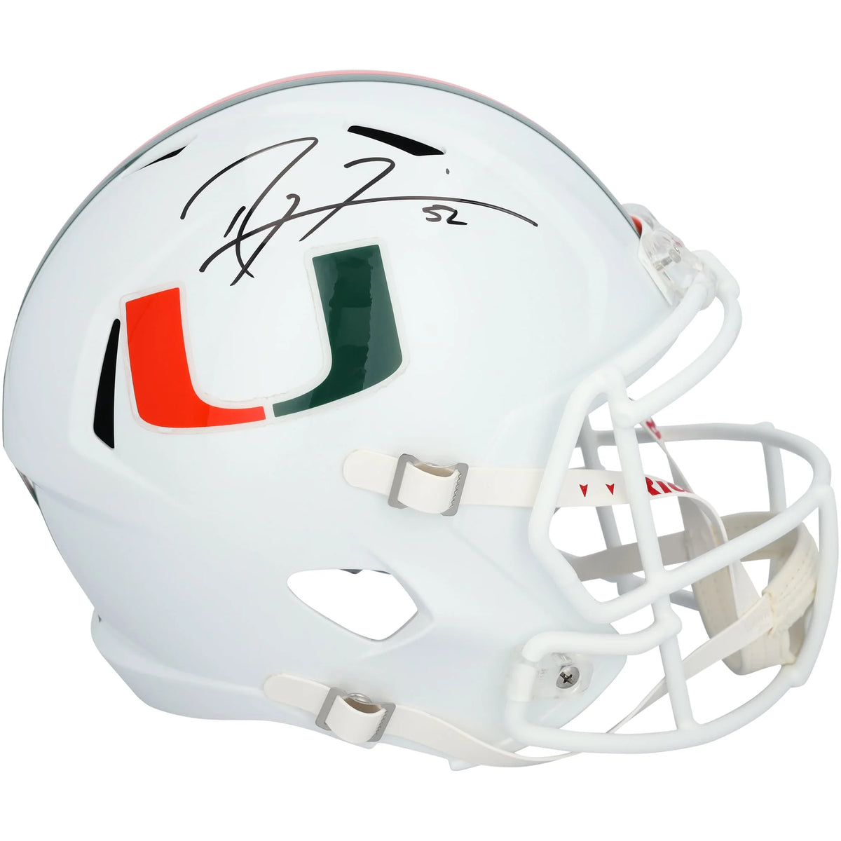 Ray Lewis Signed Miami Hurricanes Riddell Speed Replica Helmet | WRHLTLE0121
