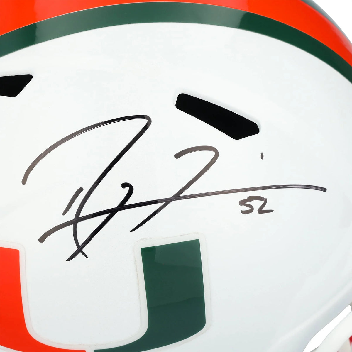 Ray Lewis Signed Miami Hurricanes Riddell Speed Replica Helmet | WRHLTLE0121