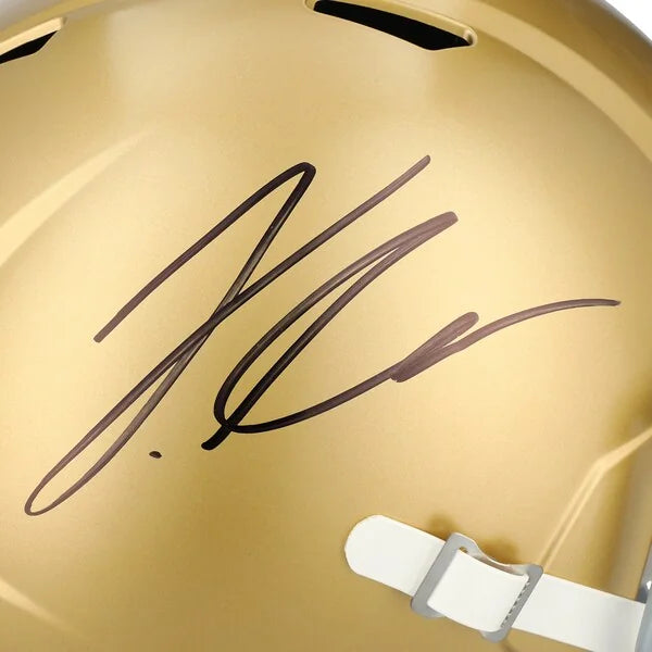 Jeremiyah Love Signed Notre Dame Fighting Irish Riddell Speed Replica Helmet