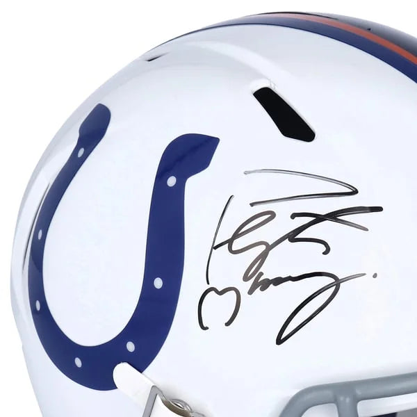 Peyton Manning Signed Half & Half Riddell Speed Helmet | Colts & Broncos | WRHLTMA0201
