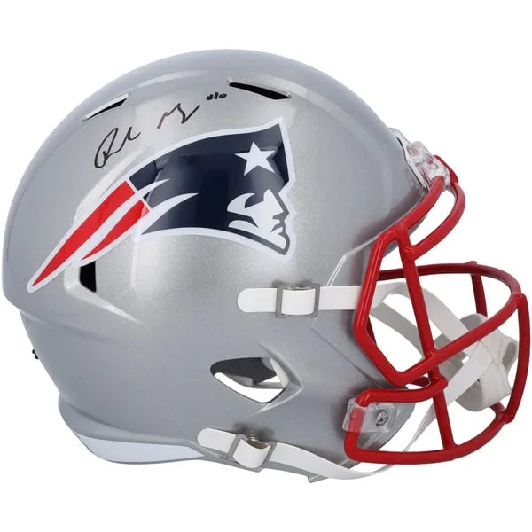 Drake Maye Signed Patriots Riddell Speed Replica Helmet | Authenticated | WRHLTMA0235