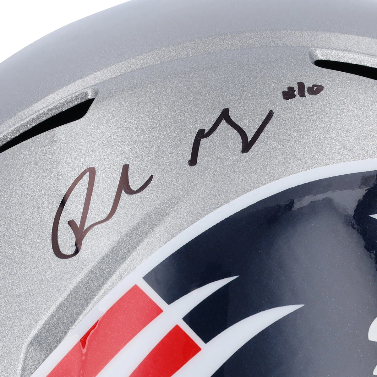 Drake Maye Signed Patriots Riddell Speed Replica Helmet | Authenticated | WRHLTMA0235