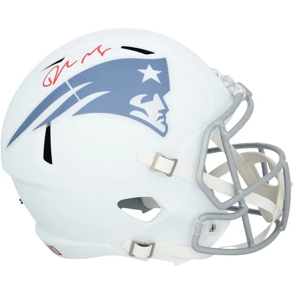 Drake Maye Signed New England Patriots Riddell Helmet | Authentic | WRHLTMA0259