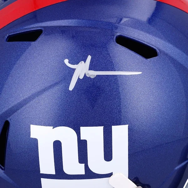Malik Nabers Signed Riddell Speed Replica Helmet | Giants