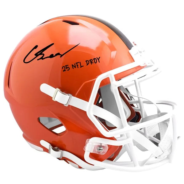 Carson Schwesinger Signed Cleveland Browns Riddell Speed Helmet | DROY | WRHLTSC0089