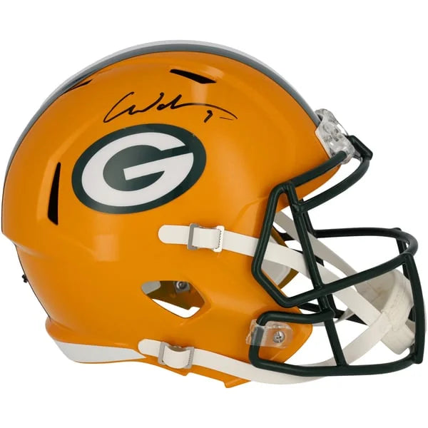 Christian Watson Signed Packers Riddell Speed Replica Helmet | Authenticated | WRHLTWA0101