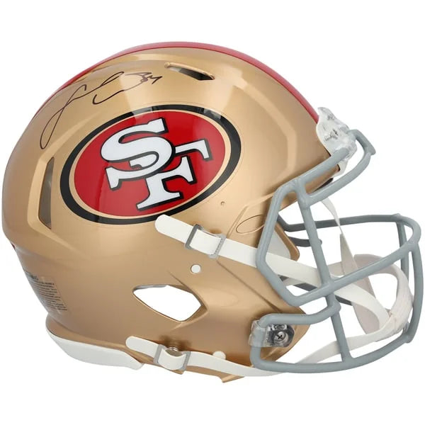 Fred Warner Signed 49ers Riddell 80th Anniversary Helmet | Authenticated | WRHLTWA0175