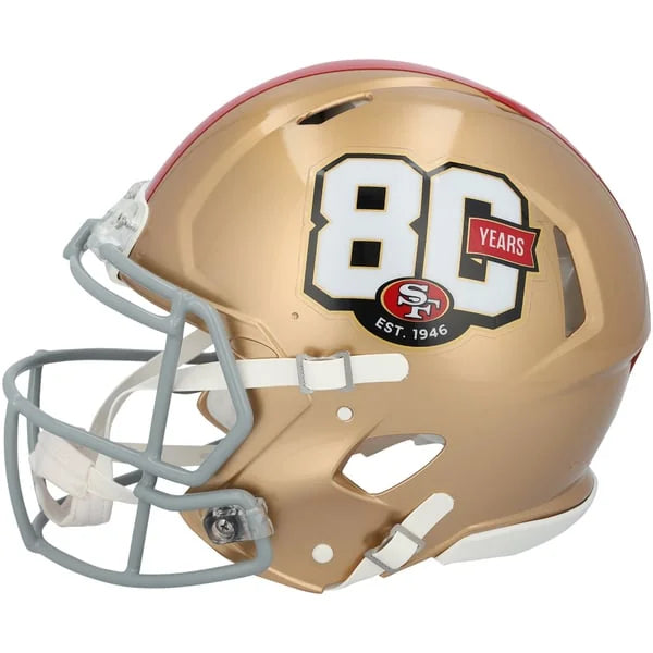 Fred Warner Signed 49ers Riddell 80th Anniversary Helmet | Authenticated | WRHLTWA0175