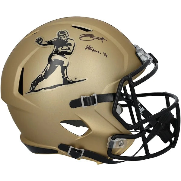 Bryce Young Signed Alabama Crimson Tide Riddell Gold Heisman Helmet | 2021 Inscription