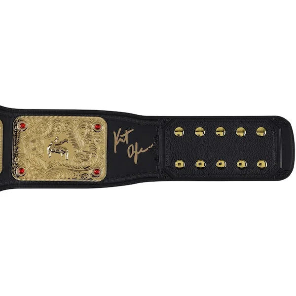 Kurt Angle Signed Big Gold World Heavyweight Championship Replica Belt