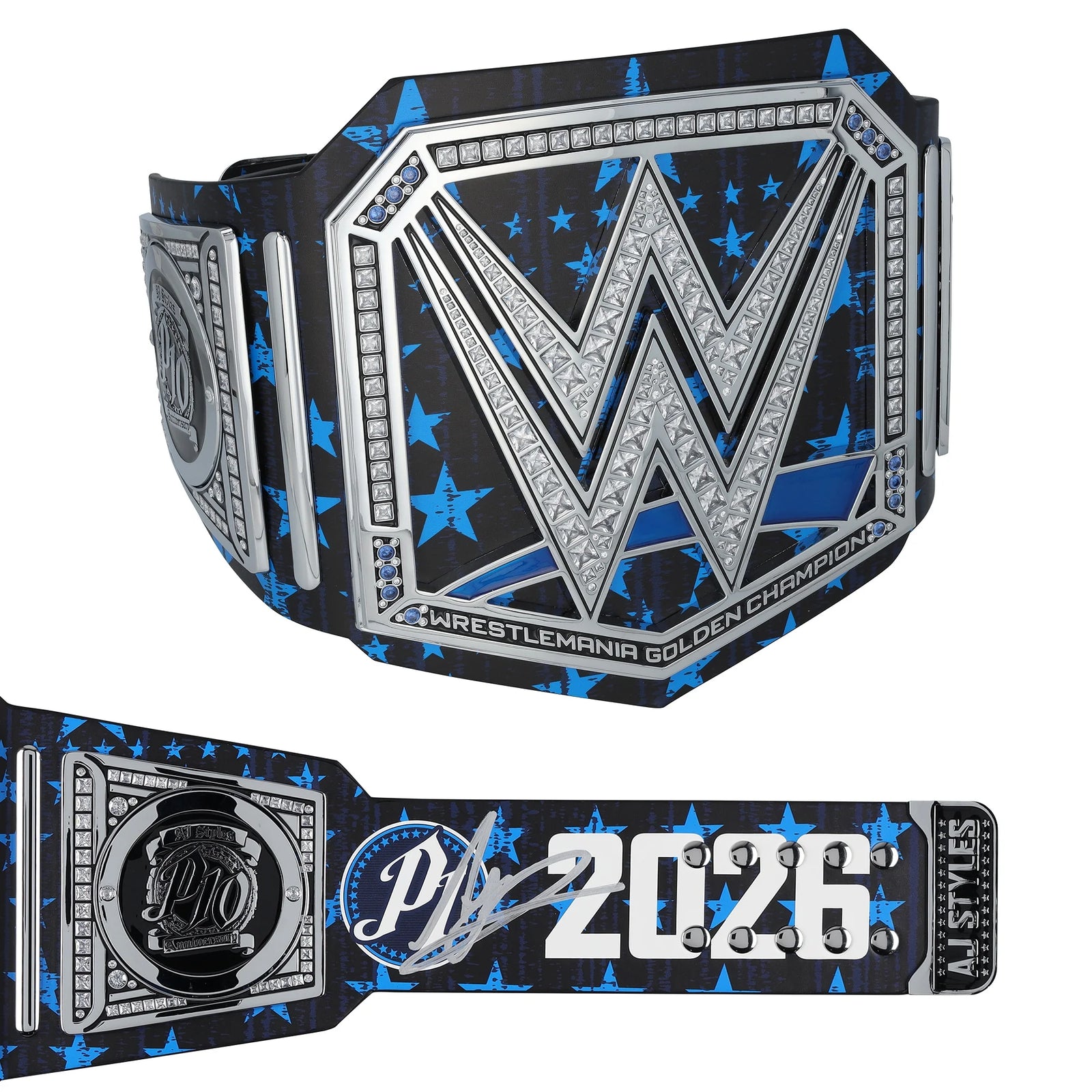 AJ Styles Signed WWE Championship Replica Belt | 10th Anniversary