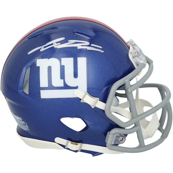 Jaxson Dart Signed Giants Riddell Speed Mini Helmet Authenticated