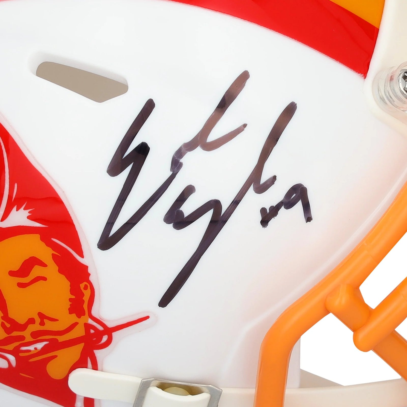 Emeka Egbuka Signed Tampa Bay Buccaneers 1976-96 Throwback Mini Helmet
