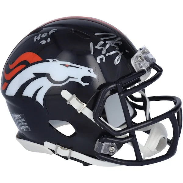 Peyton Manning Signed Denver Broncos Mini Helmet | HOF 21 Inscription