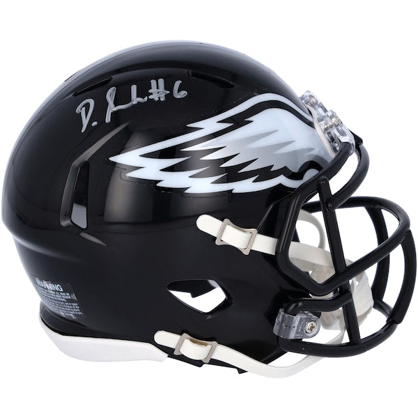 DeVonta Smith Philadelphia Eagles Autographed Fanatics Authentic Riddell 2022 Alternate Speed Mini Helmet