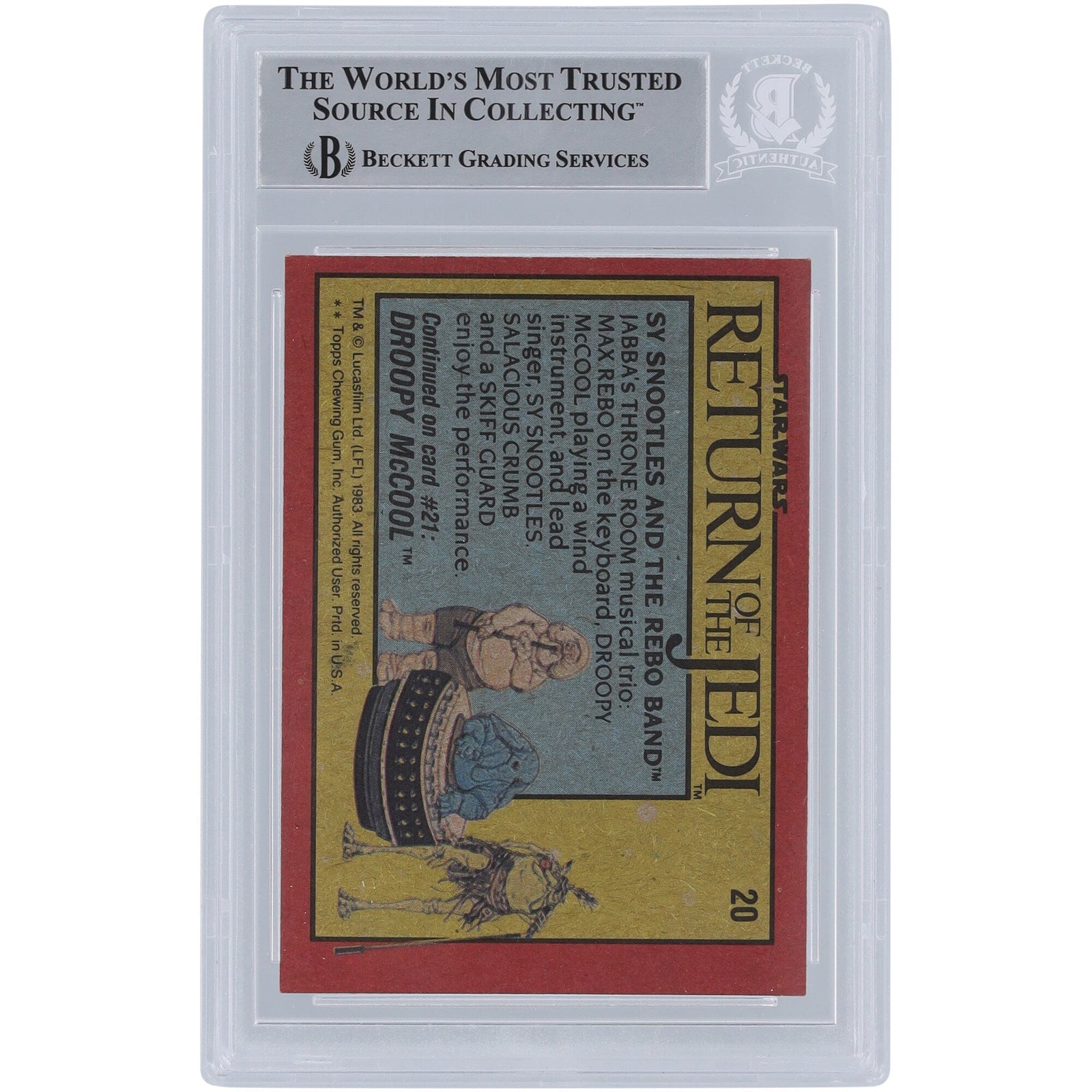 Micahel Gruska Star Wars Autographed 1983 Topps Return of the Jedi 20 BGS Authenticated Card - The Ballers Bank