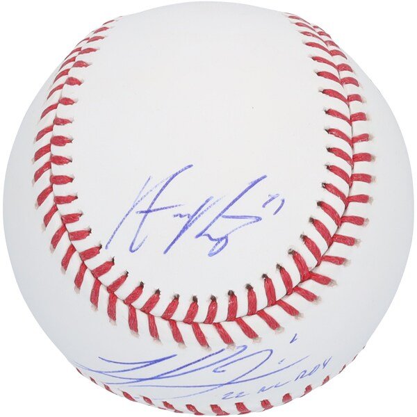 Michael Harris II & Austin Riley Atlanta Braves Autographed Fanatics Authentic Baseball with "22 NL ROY" Inscription - The Ballers Bank