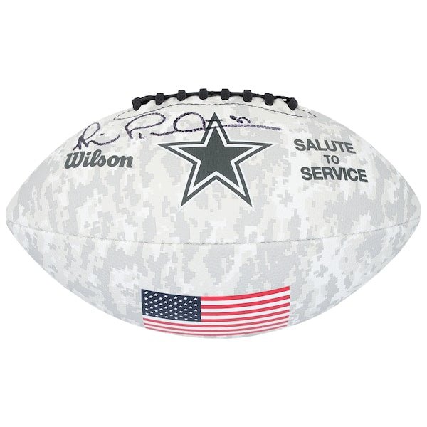 Michael Irvin Dallas Cowboys Autographed Fanatics Authentic 2024 Salute To Service Wilson Football - The Ballers Bank