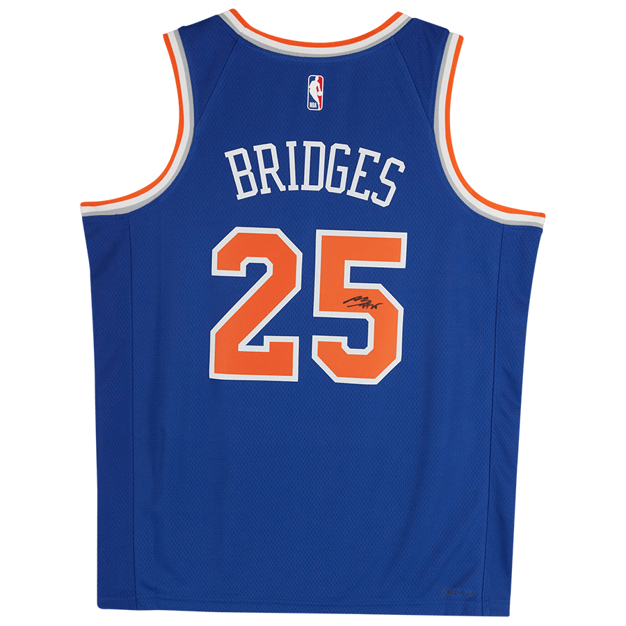 Mikal Bridges New York Knicks Autographed Fanatics Authentic Nike Blue Icon Edition Swingman Jersey - The Ballers Bank