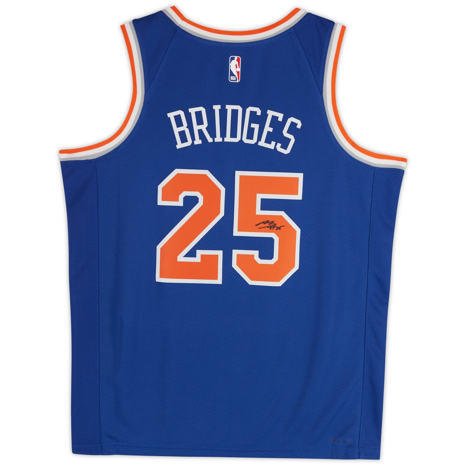 Mikal Bridges New York Knicks Autographed Fanatics Authentic Nike Blue Icon Edition Swingman Jersey - The Ballers Bank