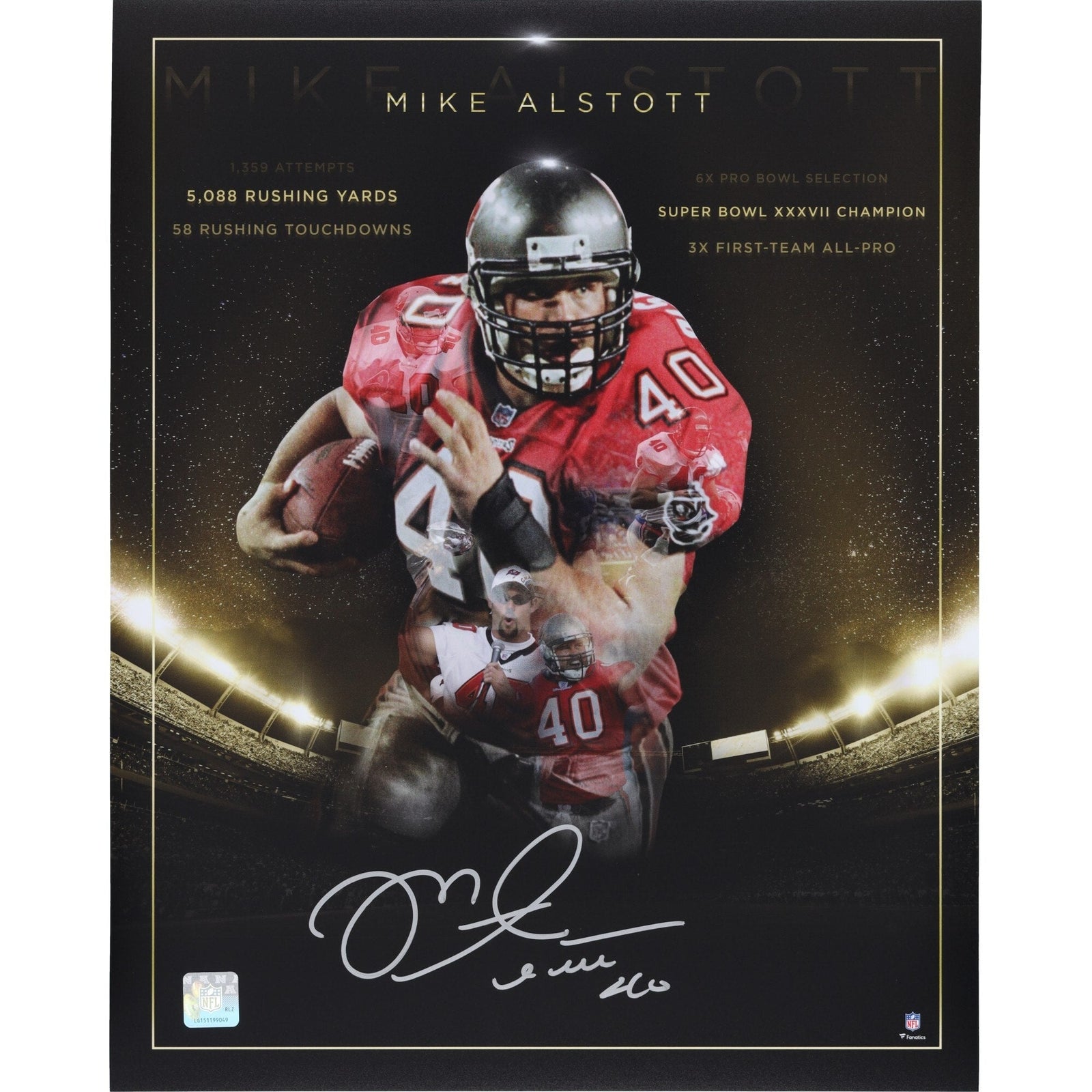 Mike Alstott Tampa Bay Buccaneers Fanatics Authentic Autographed 16" x 20" Golden Years Photograph - The Ballers Bank